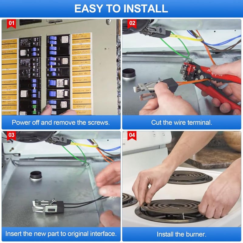 Catilon WB2X8228 Element Receptacle and Wire Kit, Compatible with GE Electric Ranges Electric Stove Burners Parts, Replaces AP2013499 PS242972 250535 - Image 5